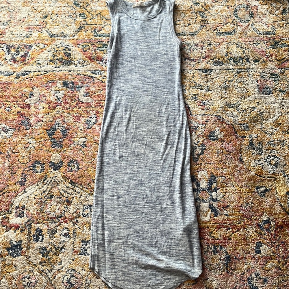 Grey midi sleeveless dress